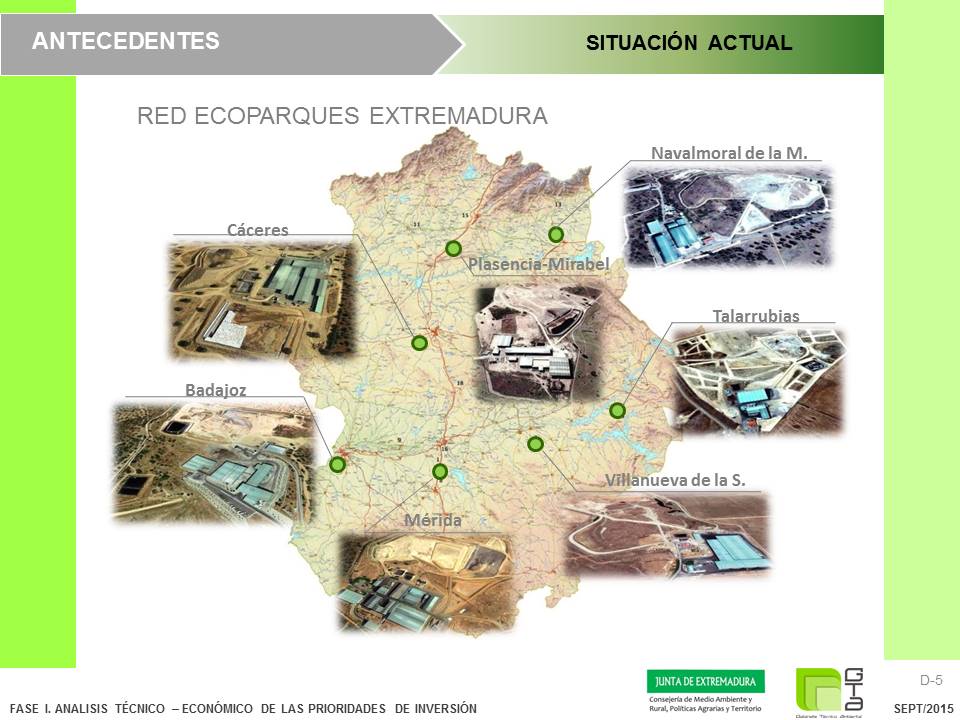 Anteproyecto de actuaciones para la mejora de las instalaciones de tratamiento de residuos de la Junta de Extremadura de Varias