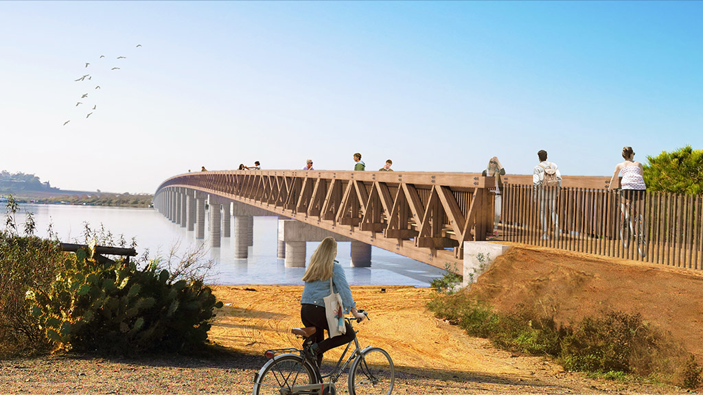 Anteproyecto de pasarela sobre el río Piedras desde el camino del Lancón hasta El Terrón.
